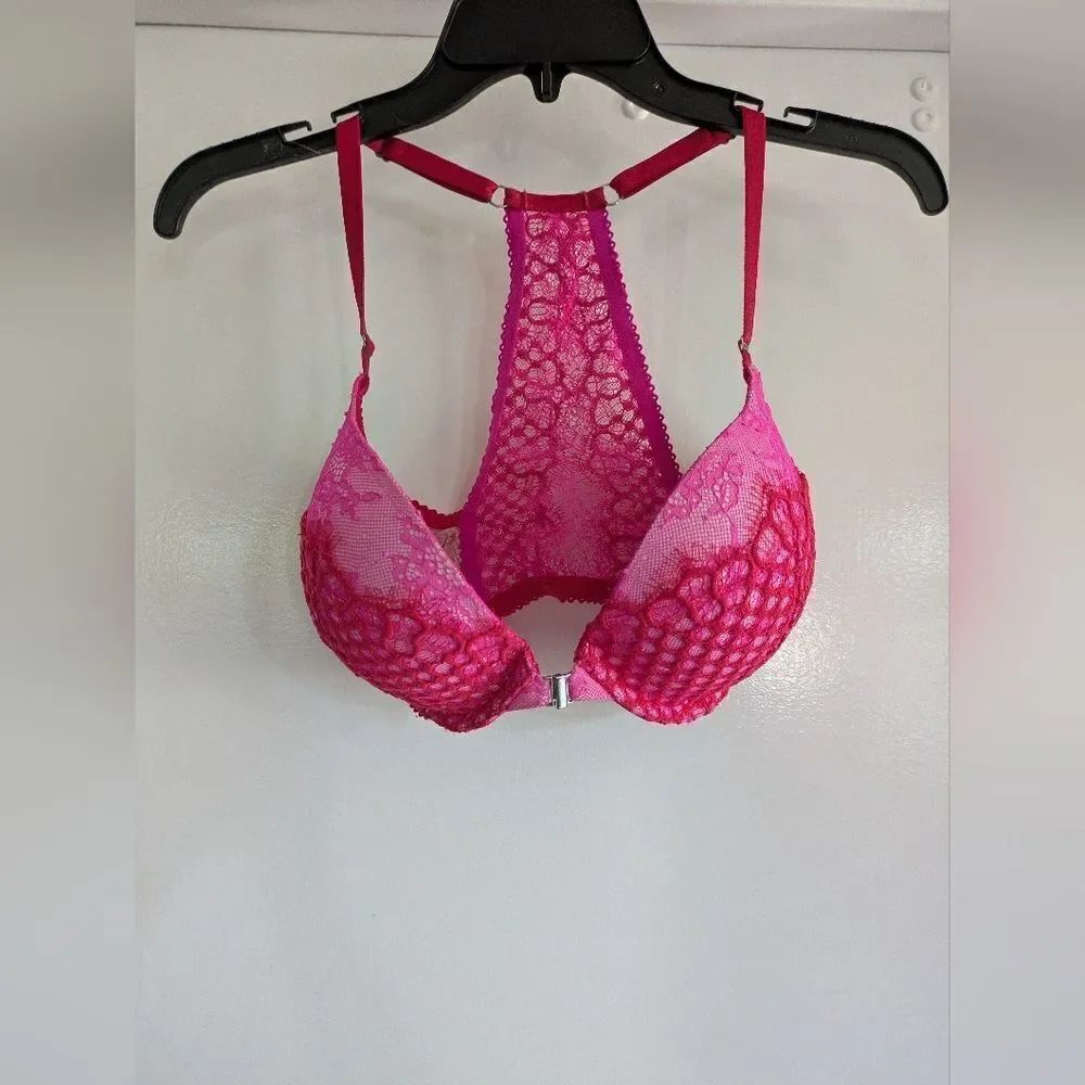 Victoria Secret very sexy push up 32DDD hot pink and red Lace